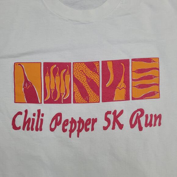 Vintage 90s Chili Pepper Marathon Shirt Medium 19x26 USA - Picture 10 of 13